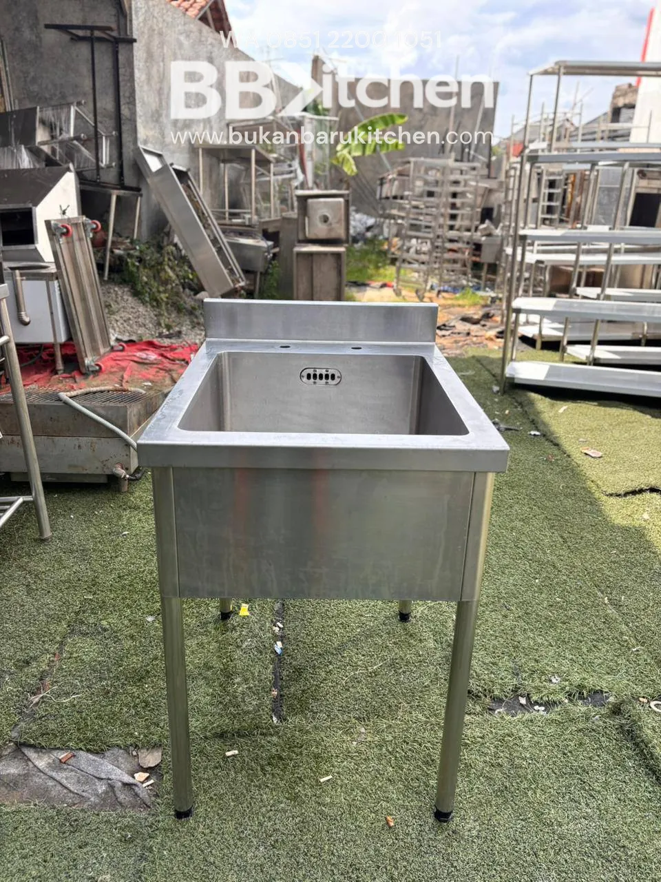 Sink Stainless Steel 1 Lubang Ukuran 60x75x85 - Image 3