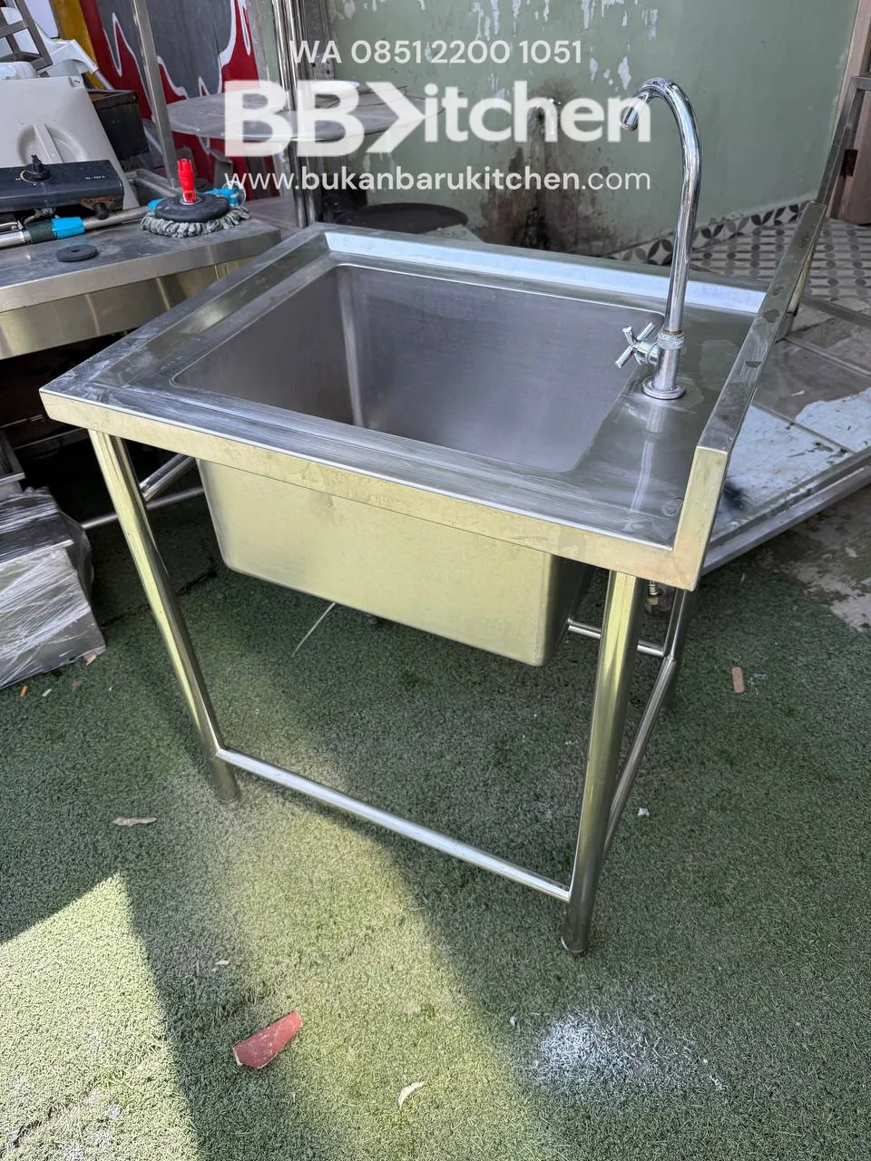 Sink Stainless Steel 1 Lubang Ukuran 60x75x85 - Image 2
