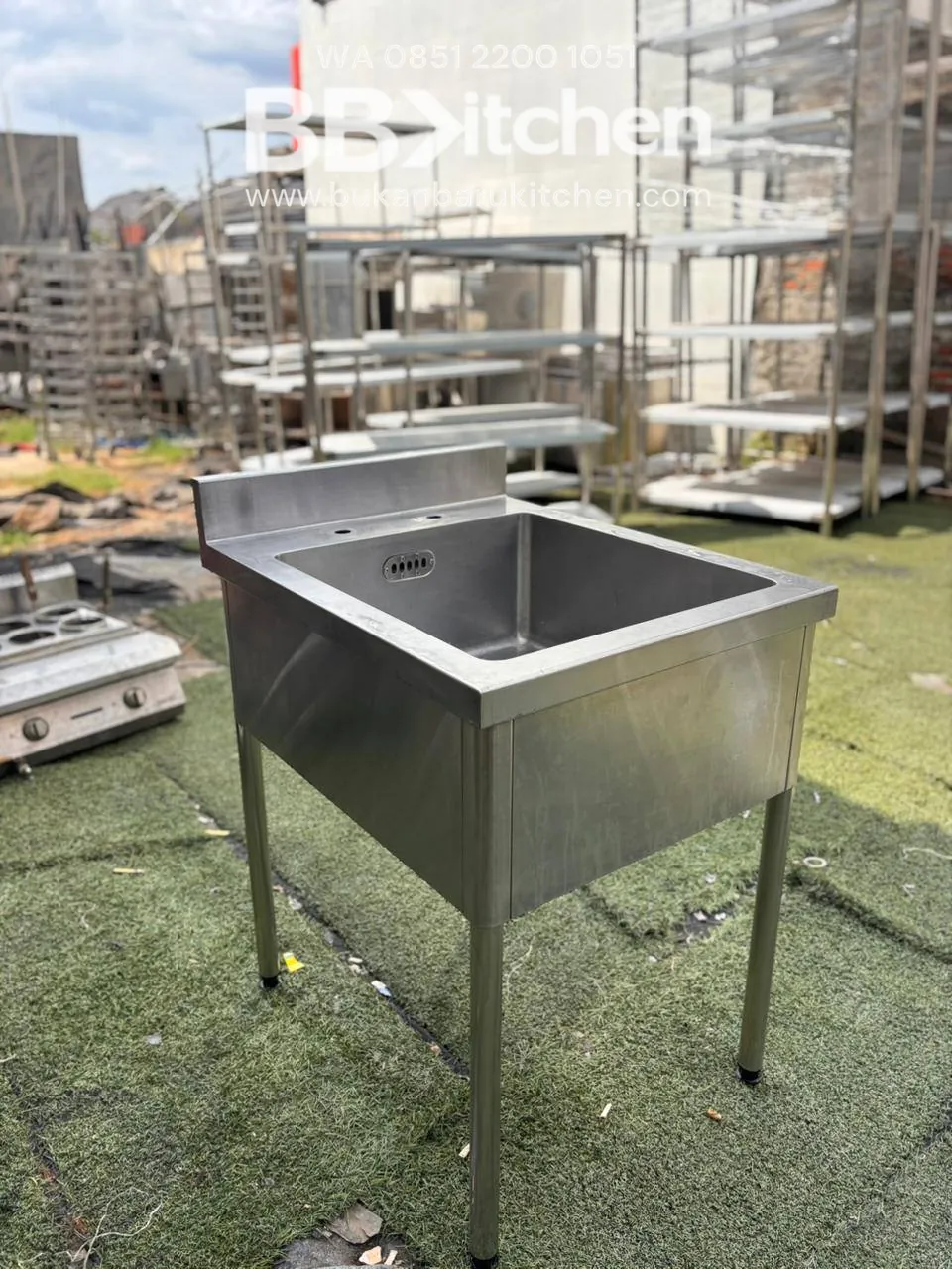 Sink Stainless Steel 1 Lubang Ukuran 60x75x85