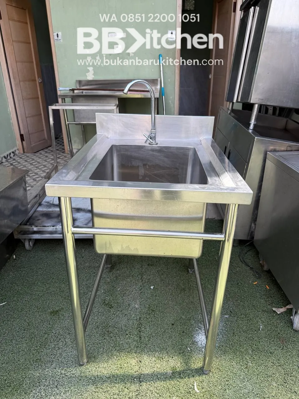 Sink Stainless Steel 1 Lubang Ukuran 60x75x85