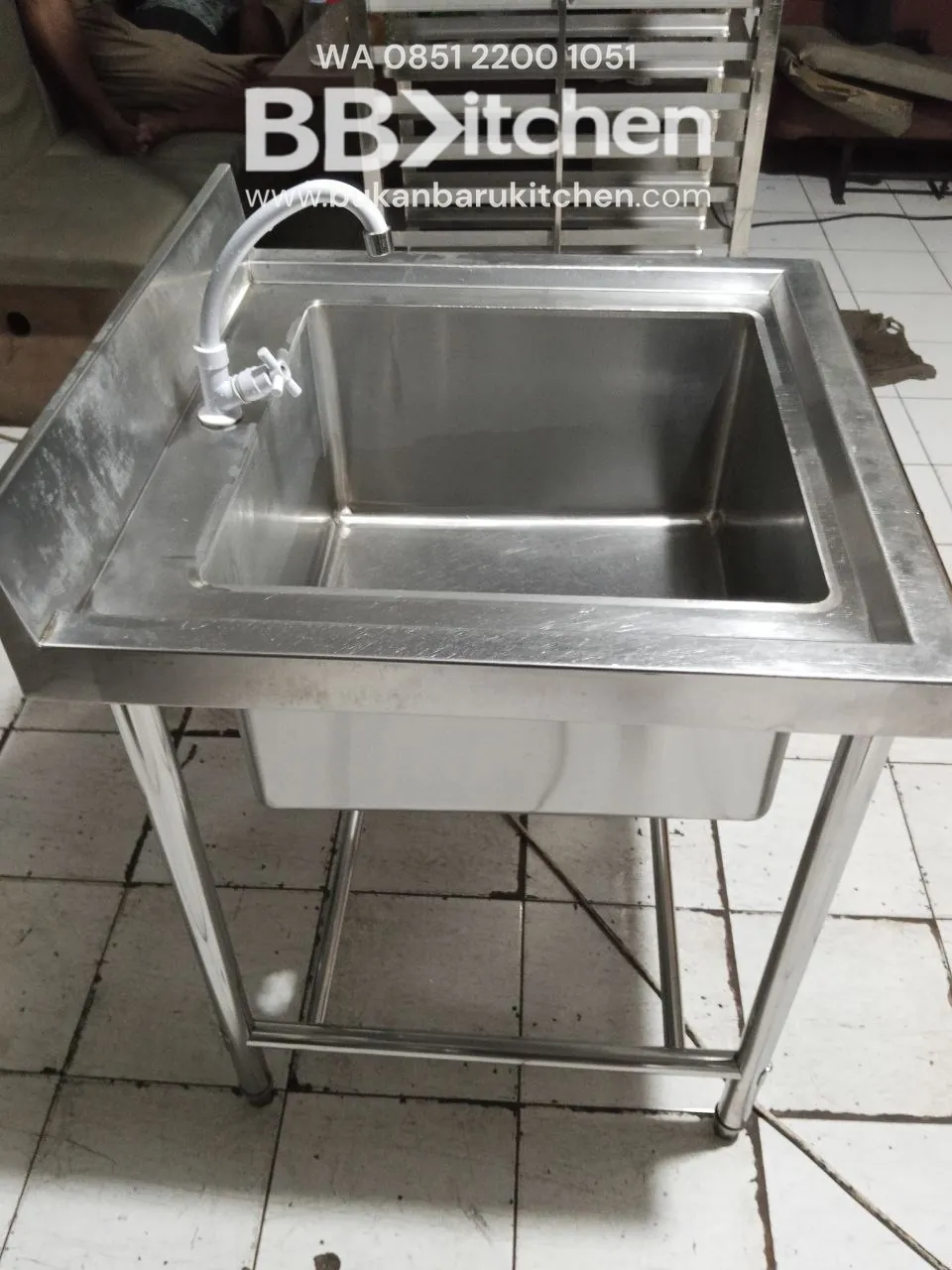 Sink Stainless Steel 1 Lubang Ukuran 70x70x85 - Image 2