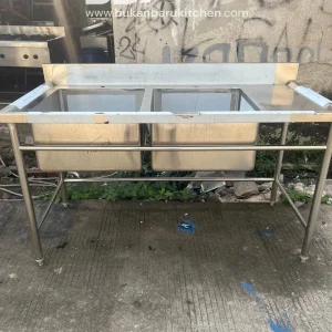 Sink Stainless Steel 2 Lobang Ukuran 150x70x85