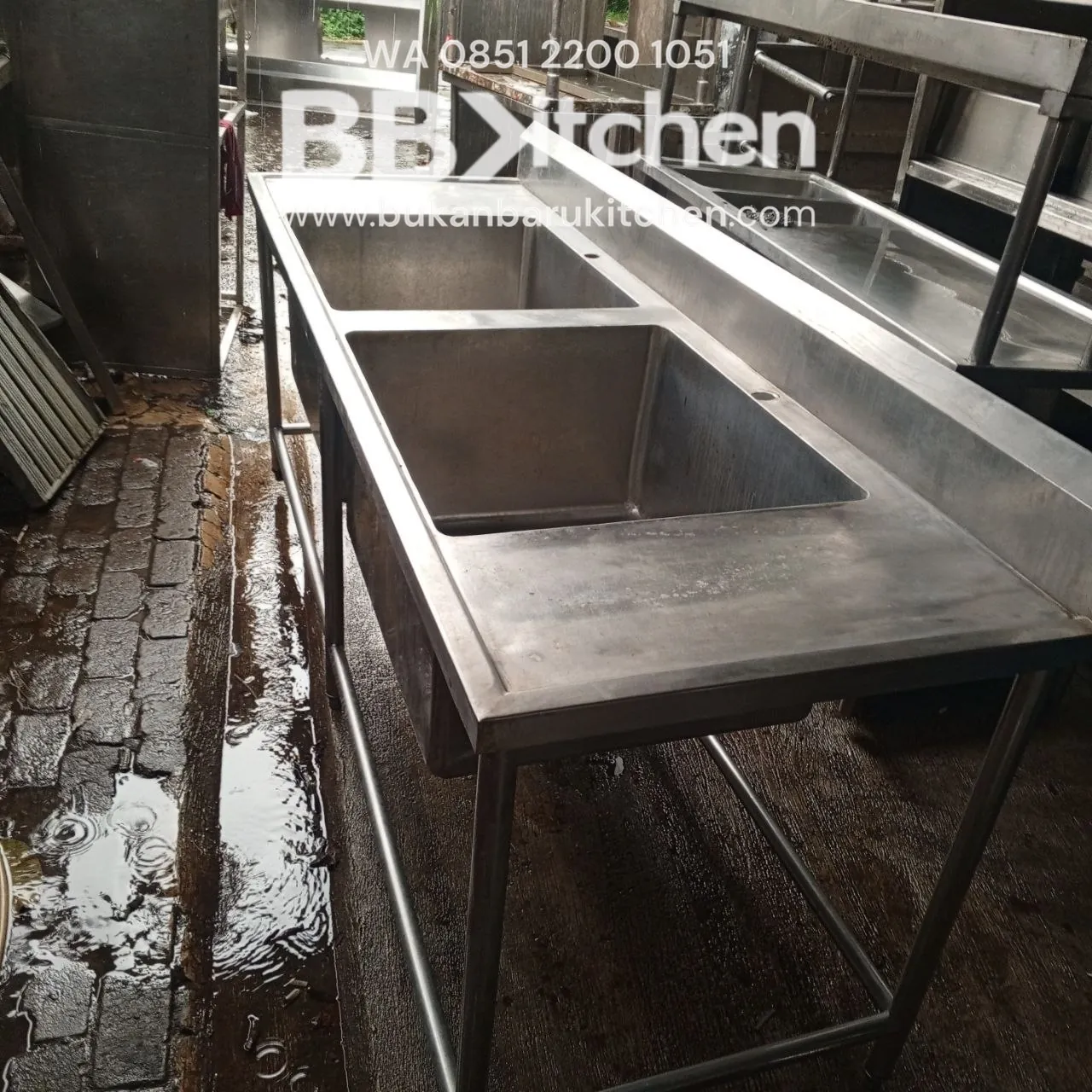 Sink Stainless Steel 2 Lobang Ukuran 220x75x85 - Image 3