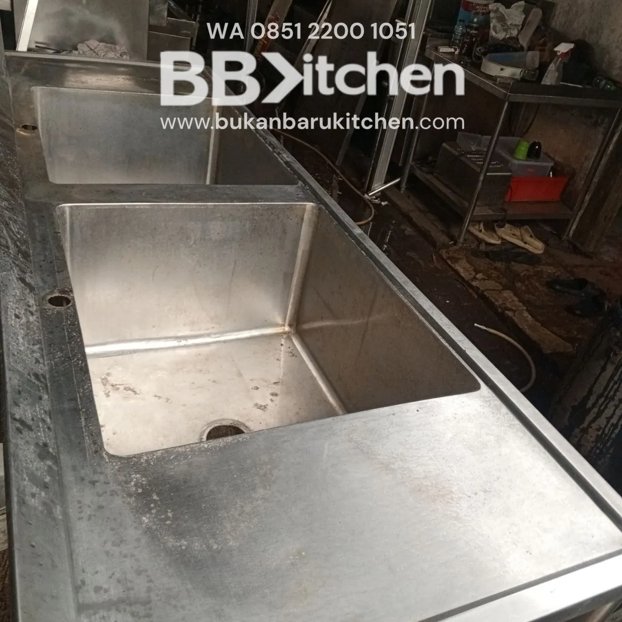 Sink Stainless Steel 2 Lobang Ukuran 220x75x85 - Image 4