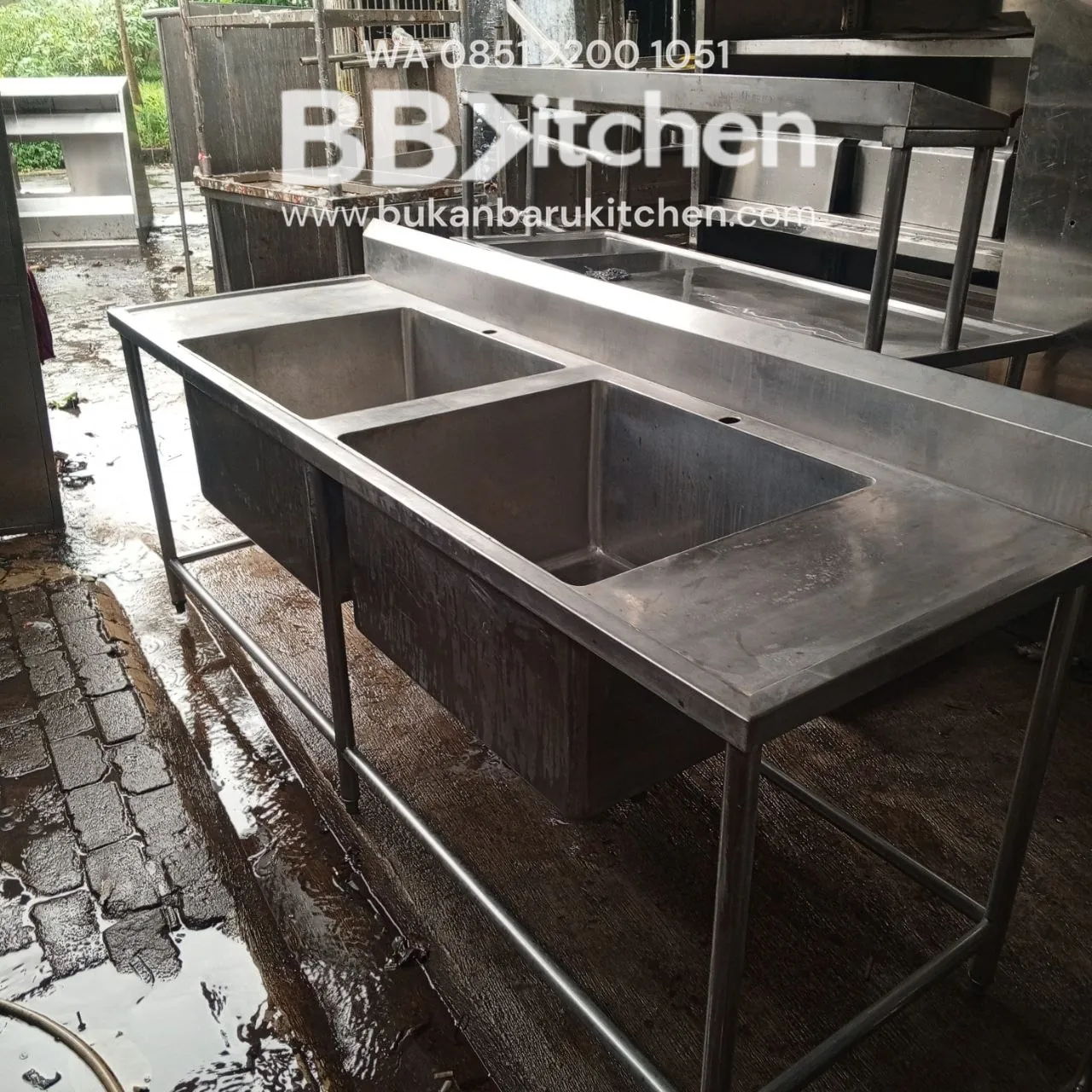 Sink Stainless Steel 2 Lobang Ukuran 220x75x85 - Image 5