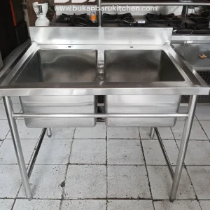 Sink Stainless Steel 2 Lubang 100x75x85