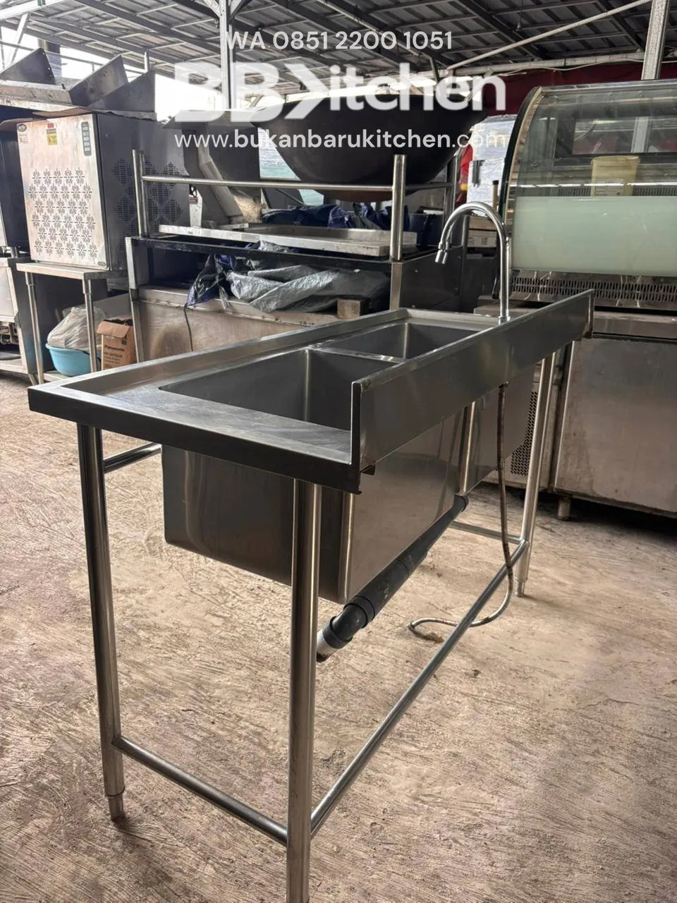 Sink Stainless Steel 2 Lubang Ukuran 140x60x85 - Image 5