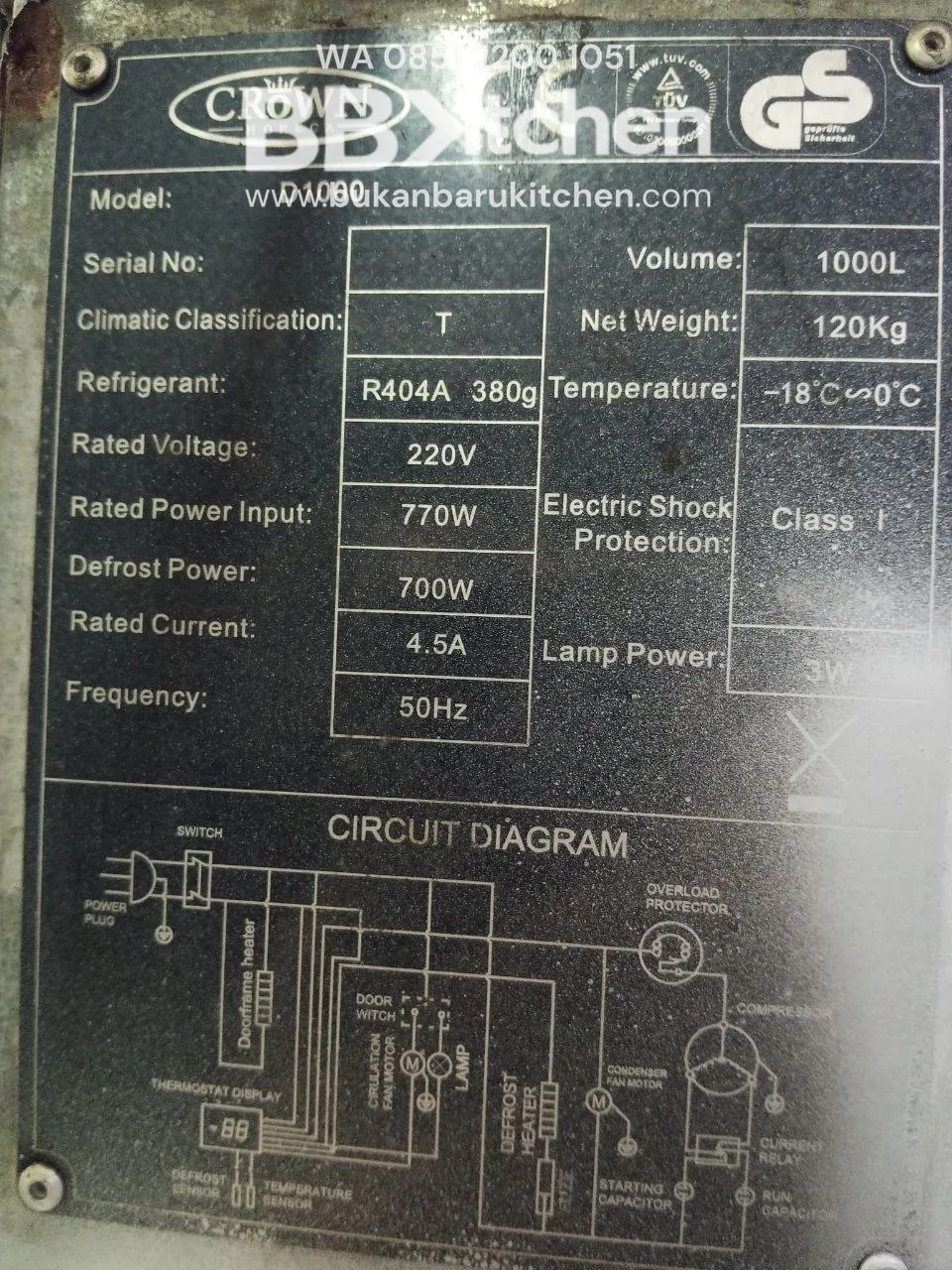 Upright Chiller 4 Pintu Crown UK 122x76x200 - Image 5
