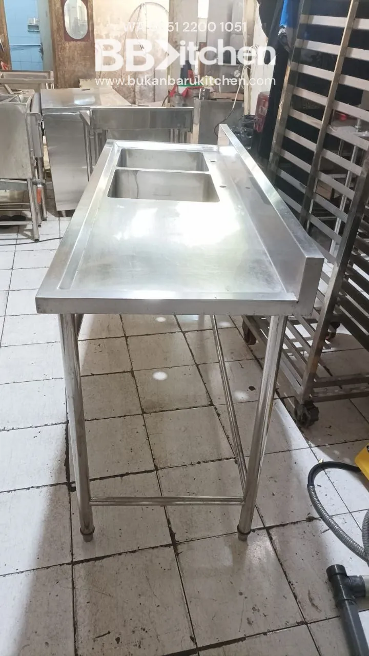Double Sink Stainless Steel Sayap Kanan 170x60x85 - Image 3