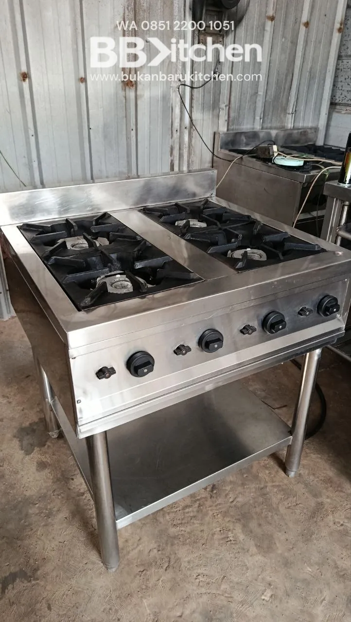 Kompor 4 Tungku High Pressure Ukuran 80x75x85+11 Backplash - Image 2
