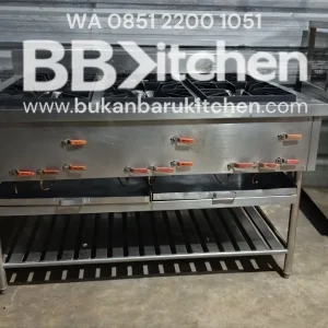 Kompor 6 Tungku High Pressure Ukuran 1500x100x90+16cm