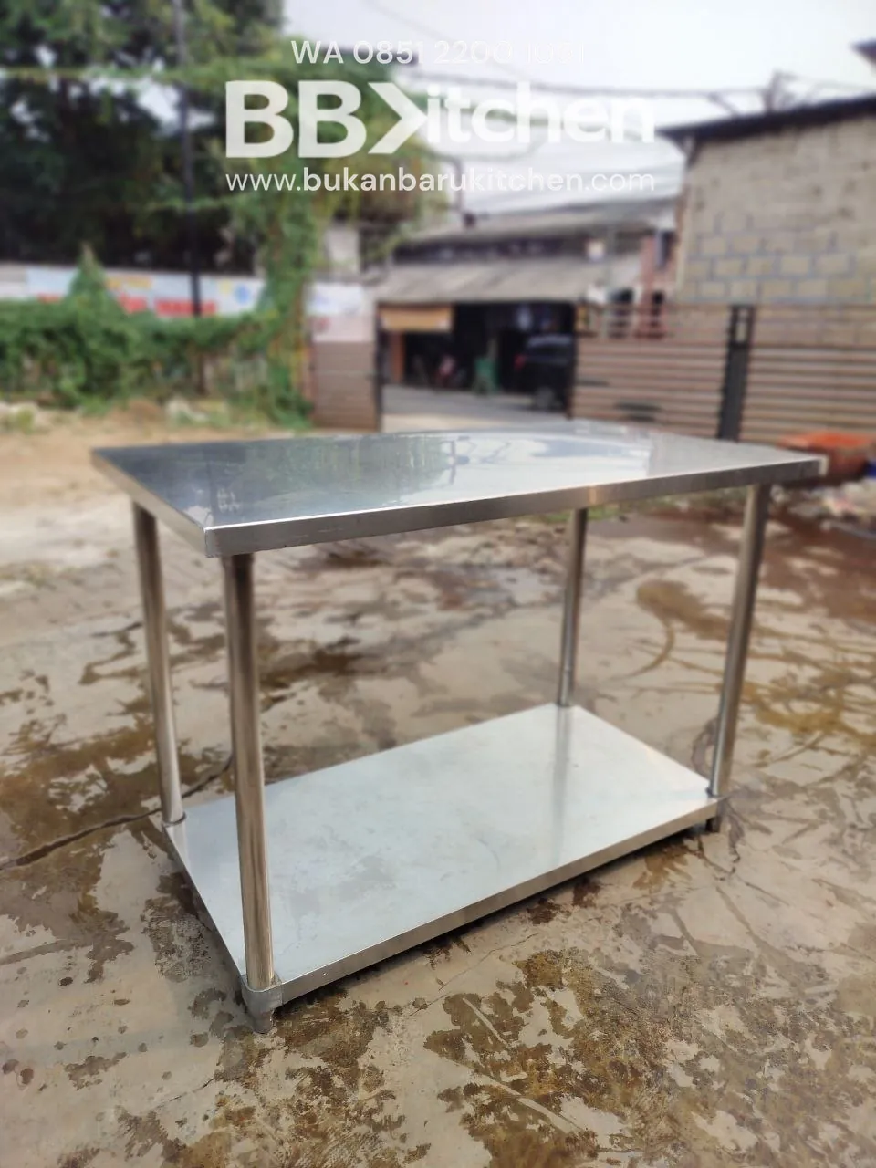 Meja 2 Susun Knock Down Stainless Steel Ukuran P 120 L 70 T 85 - Image 2