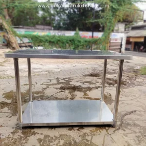 Meja 2 Susun Knock Down Stainless Steel Ukuran P 120 L 70 T 85