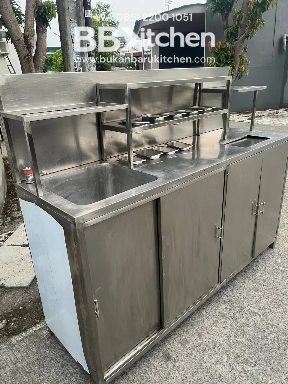 Meja Kabinet Stainless Ukuran 185x59x147 - Image 2