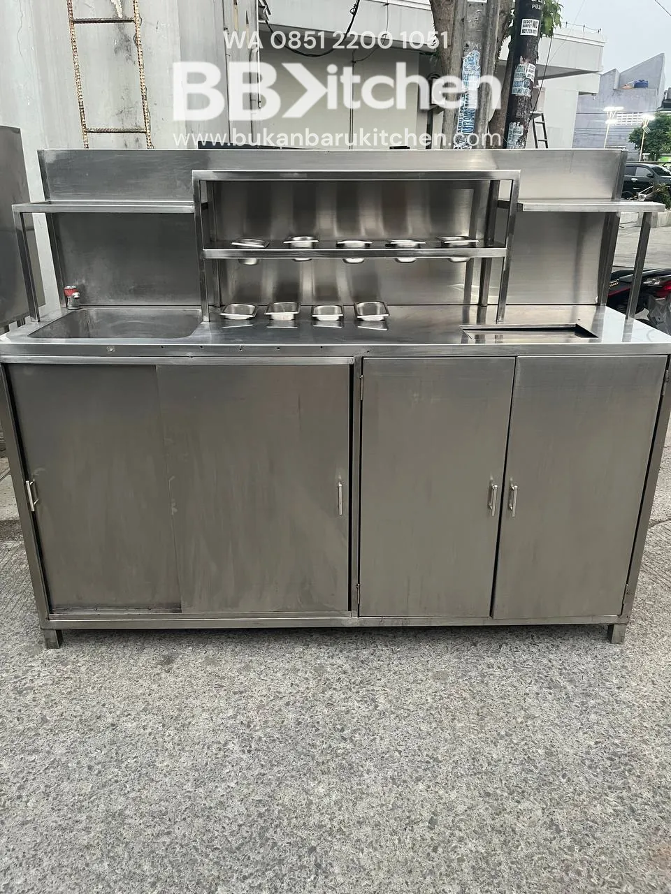 Meja Kabinet Stainless Ukuran 185x59x147