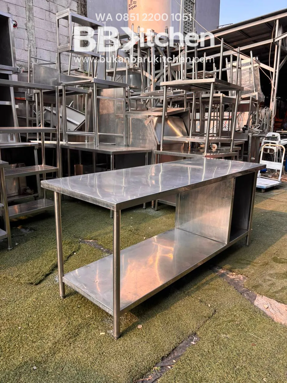 Meja Prepare 2 Susun 190x70x85 untuk Resto dan Cafe