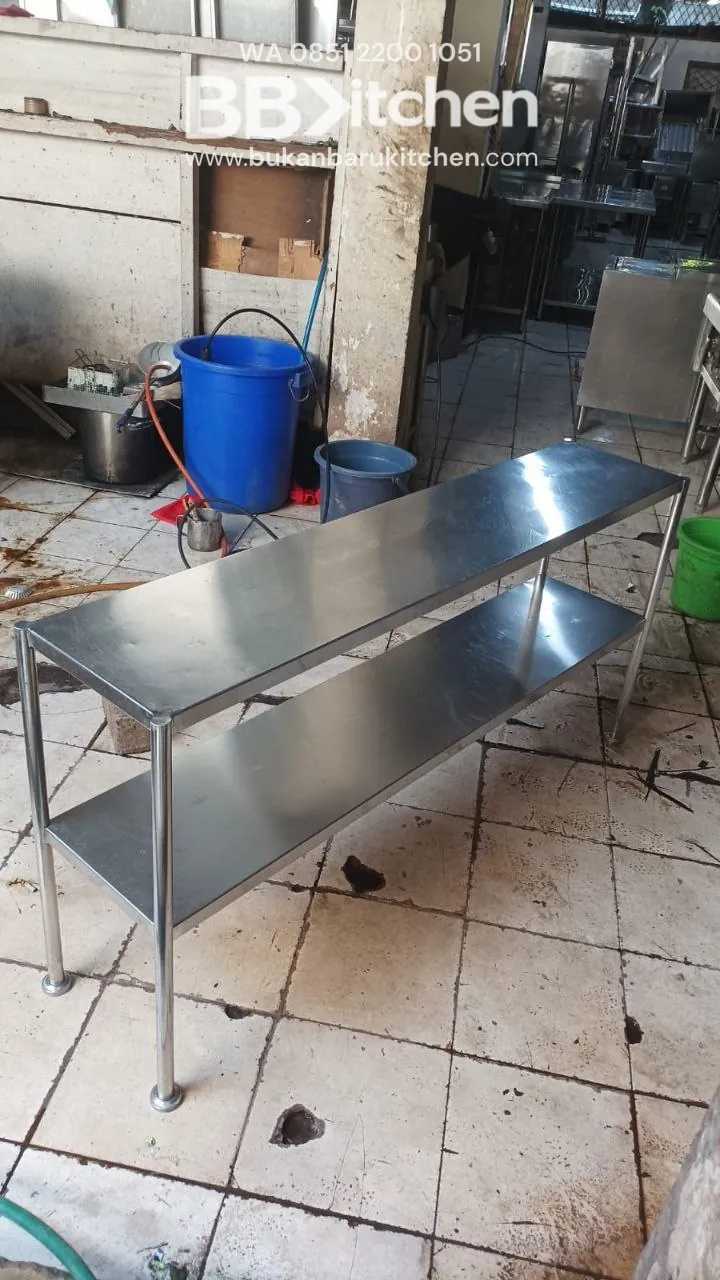 Meja Stainless 2 Susun Ukuran 145x30x70 BBKitchen - Image 3