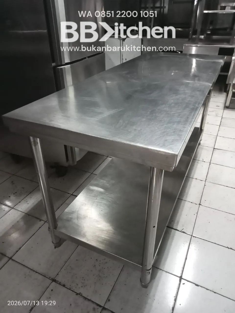 Meja Stainless 2 Susun Ukuran 180x70x85 - Image 2