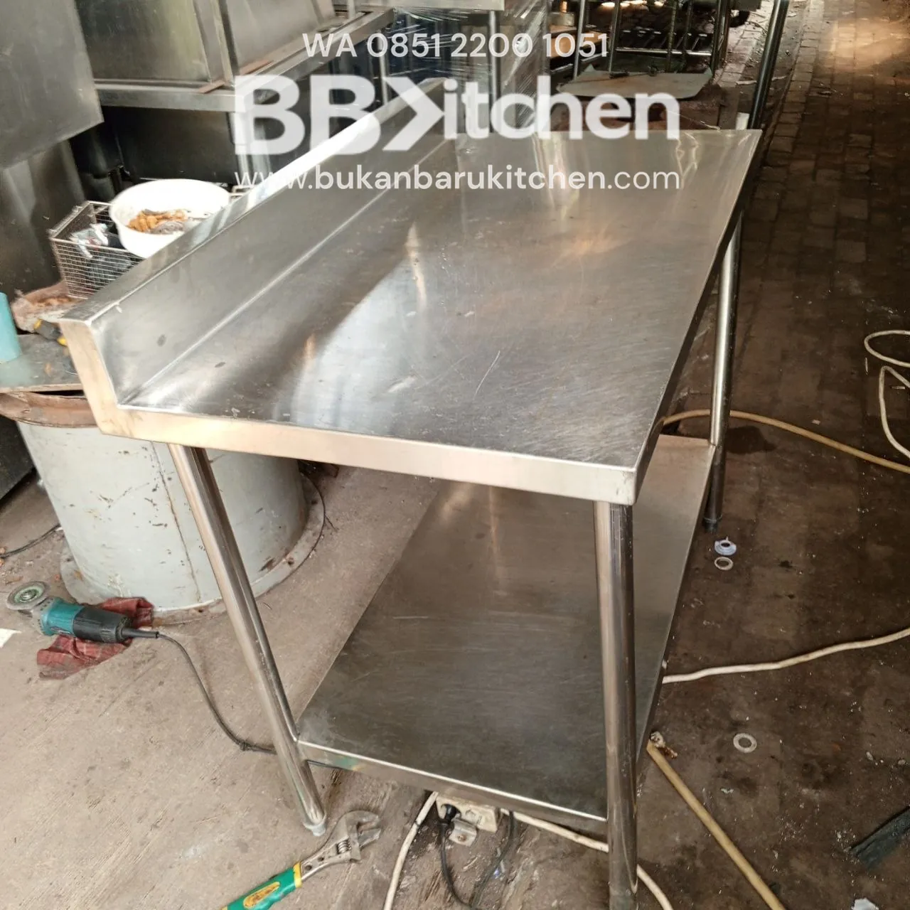 Meja Stainless Steel 2 Susun Becksples Ukuran 100x60x83 - Image 2