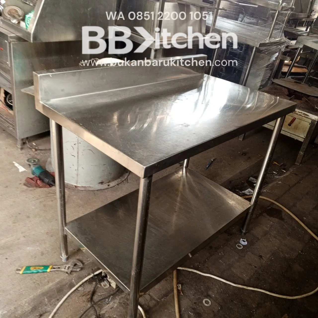 Meja Stainless Steel 2 Susun Becksples Ukuran 100x60x83 - Image 5