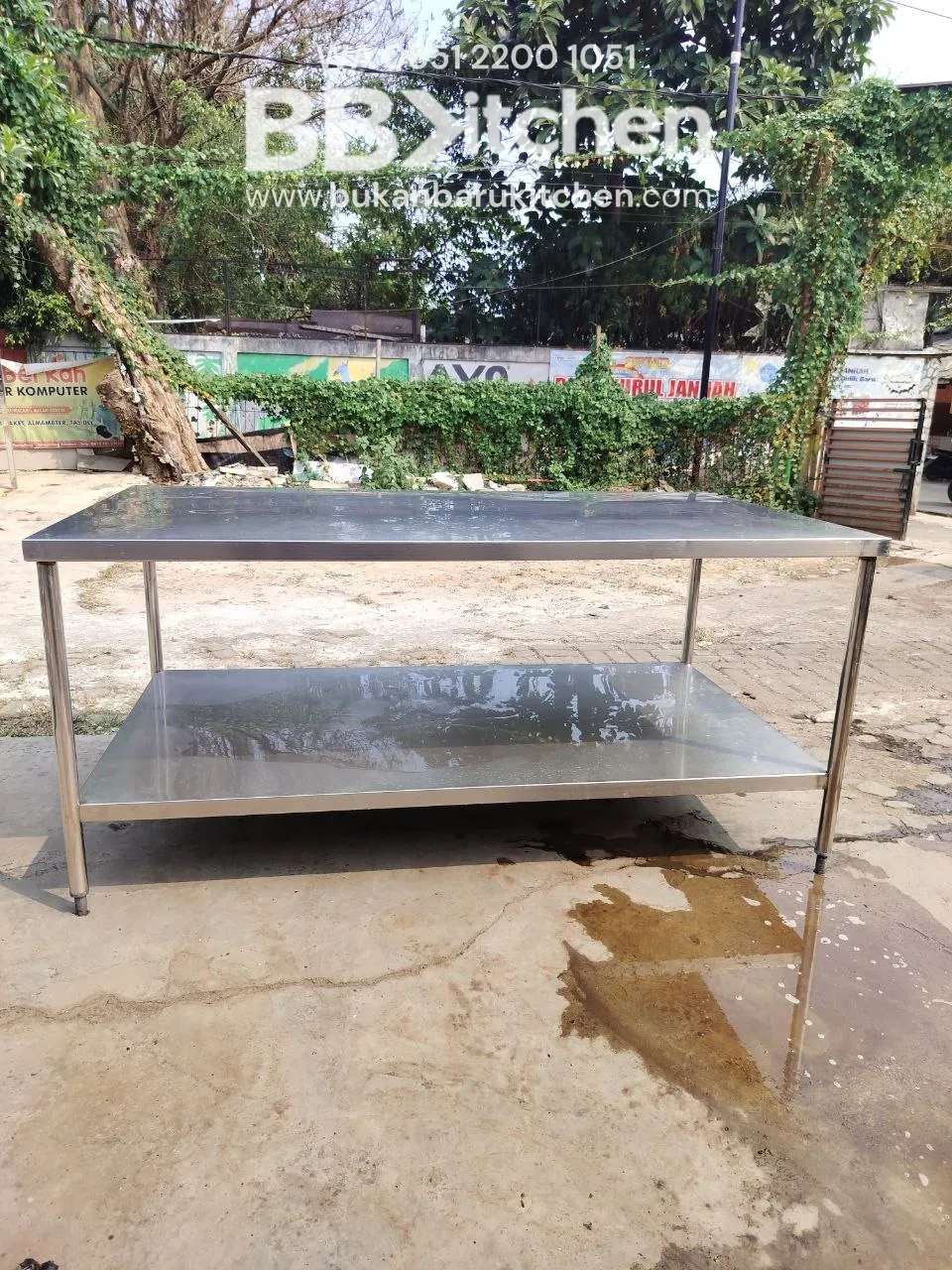 Meja Stainless Steel 2 Susun P180 L100 T85 - Image 5