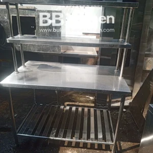 Meja Stainless Steel 2 Susun Ukuran 125x75x85