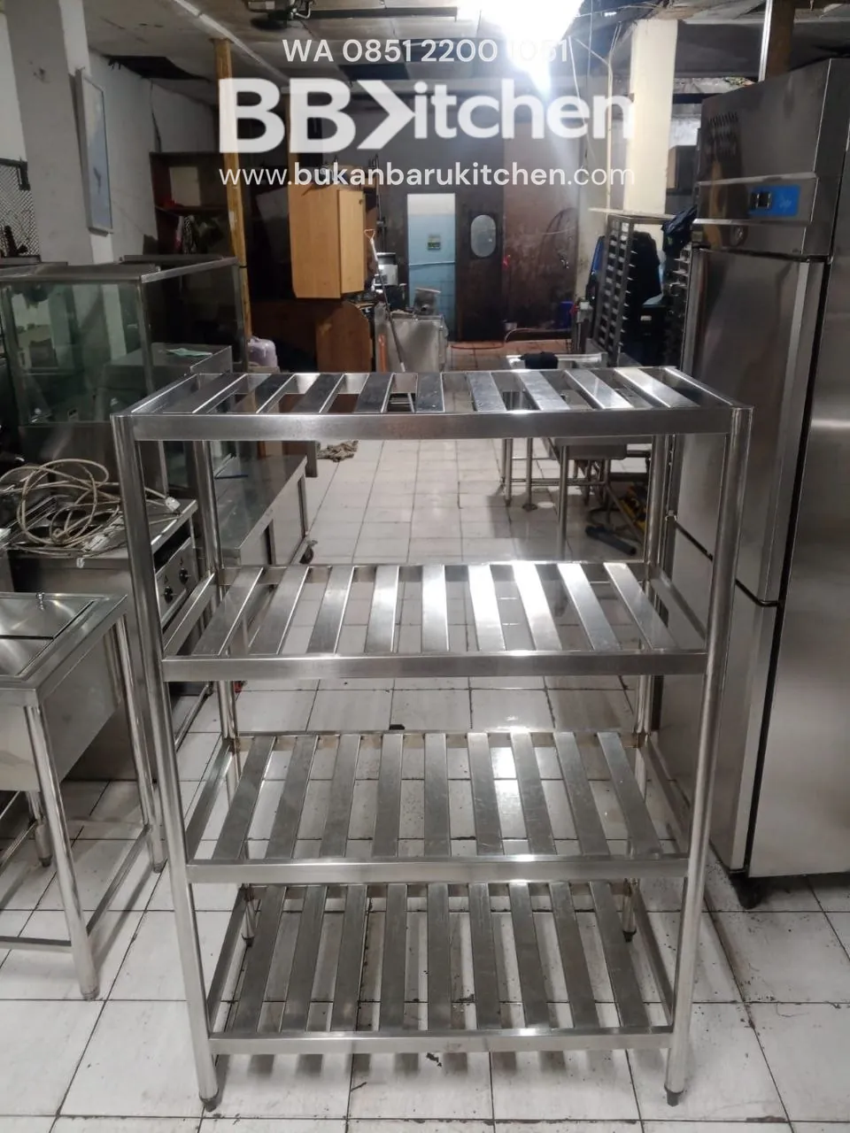 Rak Stainless 4 Susun Model Tirisan 100x50x145 - Image 2