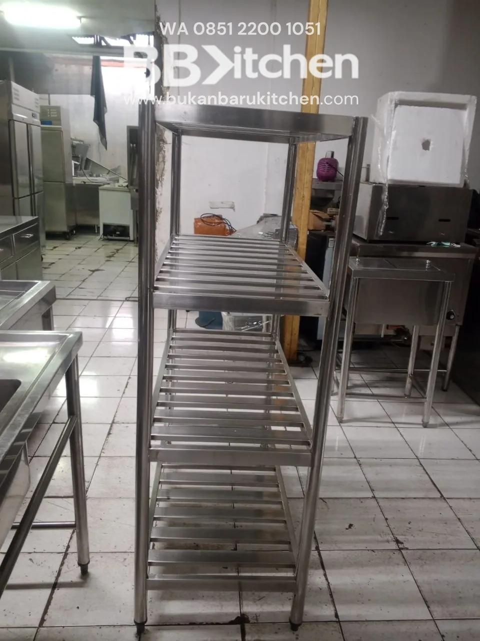 Rak Stainless 4 Susun Model Tirisan 100x50x145 - Image 3