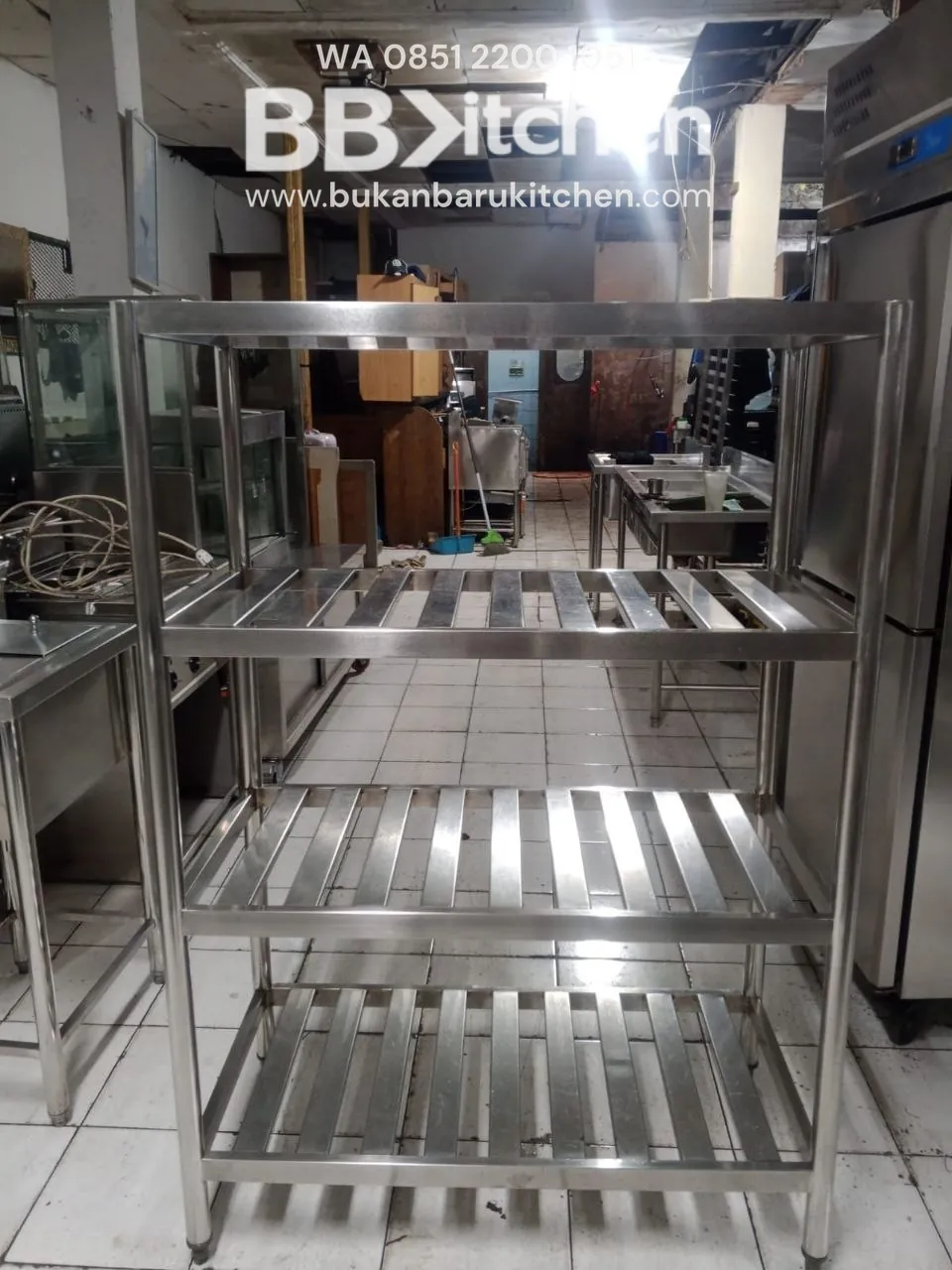 Rak Stainless 4 Susun Model Tirisan 100x50x145