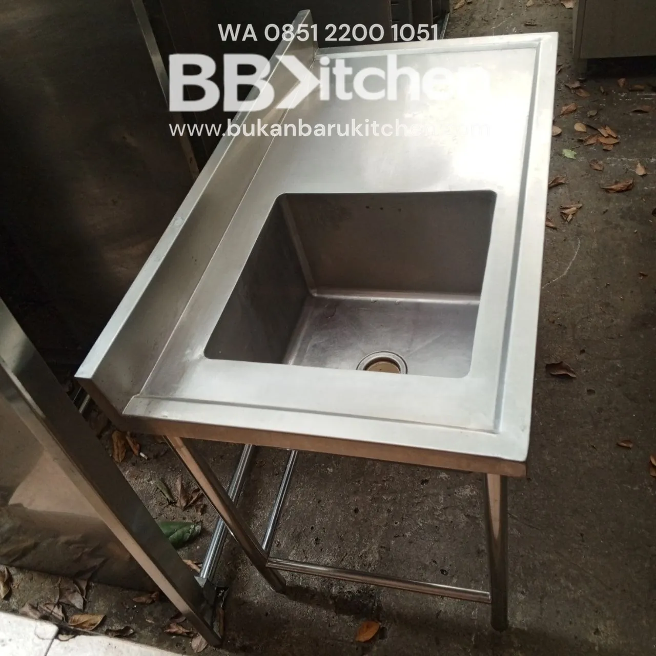 Single Sink Stainless 1 Lobang Sayap Ukuran 120x65x85 - Image 2