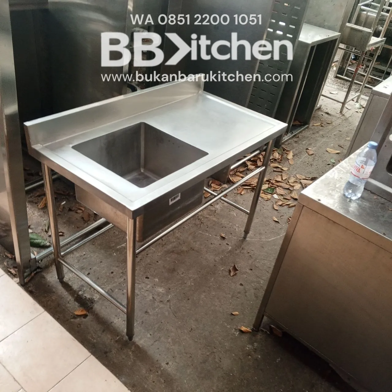 Single Sink Stainless 1 Lobang Sayap Ukuran 120x65x85 - Image 5