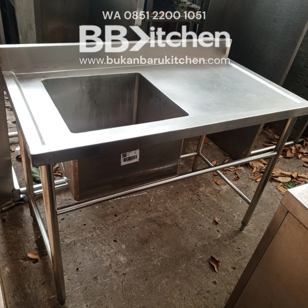 Single Sink Stainless 1 Lobang Sayap Ukuran 120x65x85