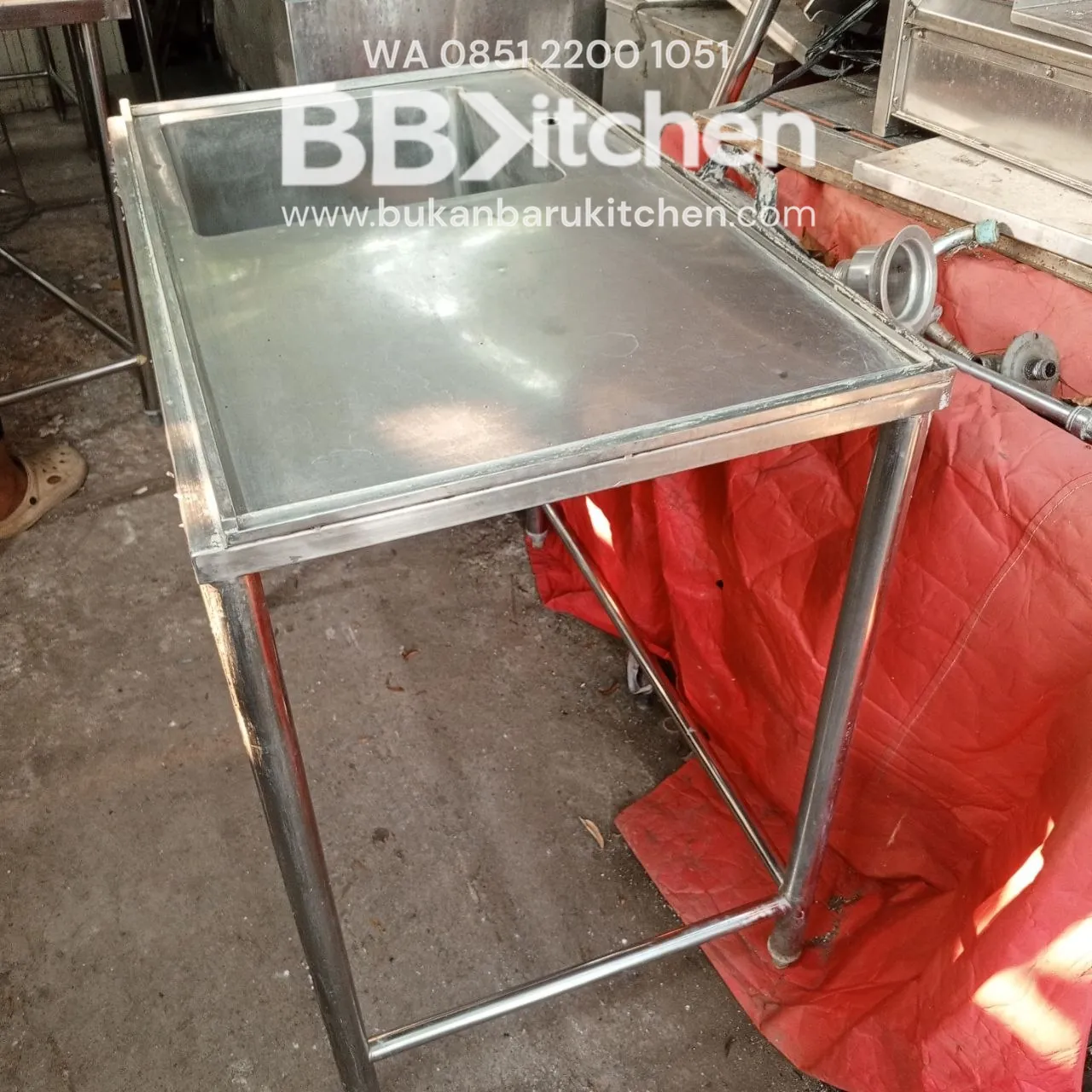 Sink 1 Lobang Stainless Steel Ukuran 95x78x85 cm