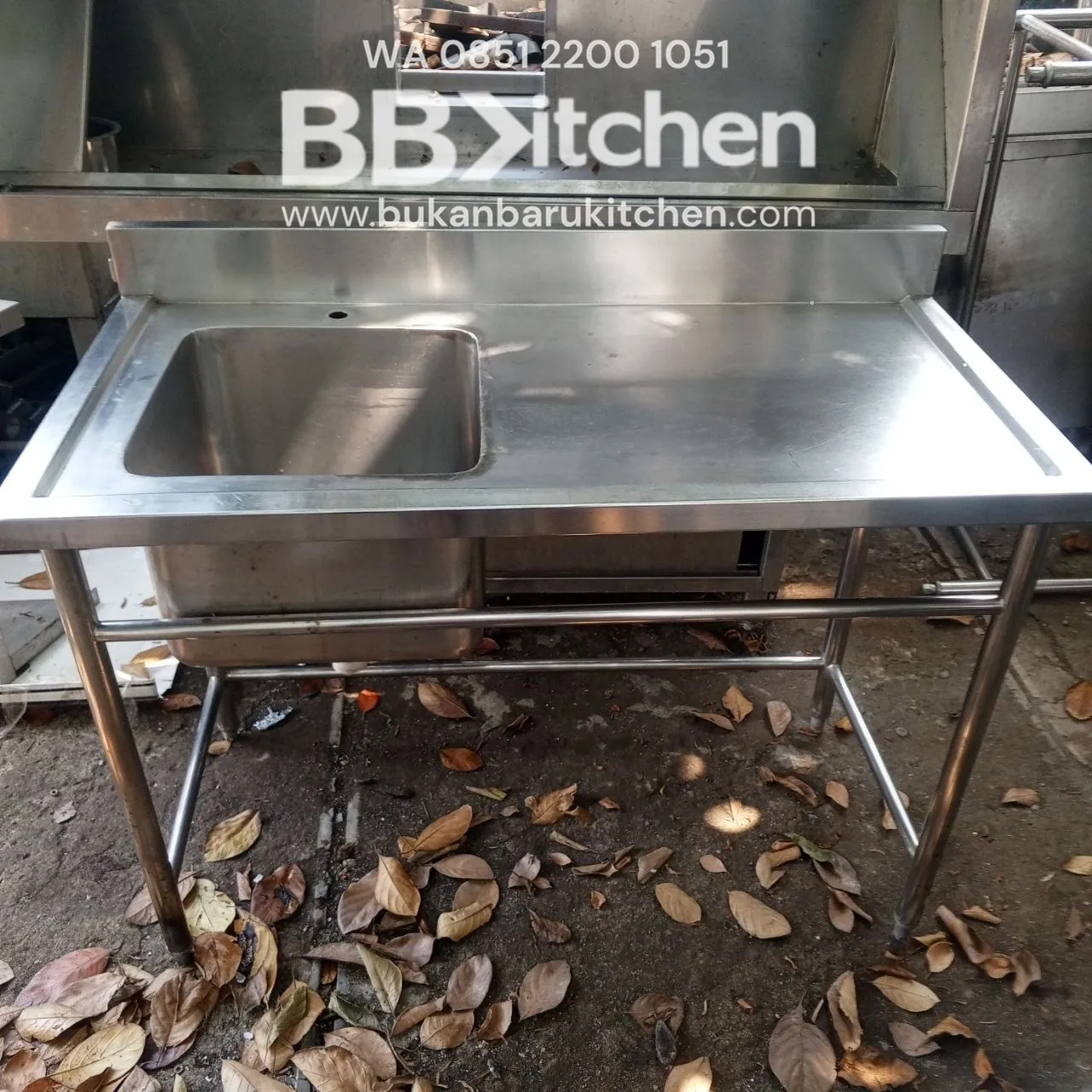 Sink Jumbo Stainless 1 Lobang Sayap Ukuran 120x60x85 - Image 2