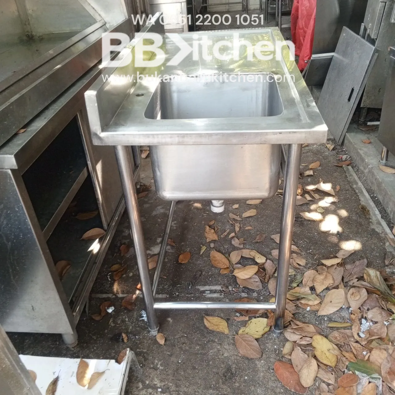 Sink Jumbo Stainless 1 Lobang Sayap Ukuran 120x60x85 - Image 3