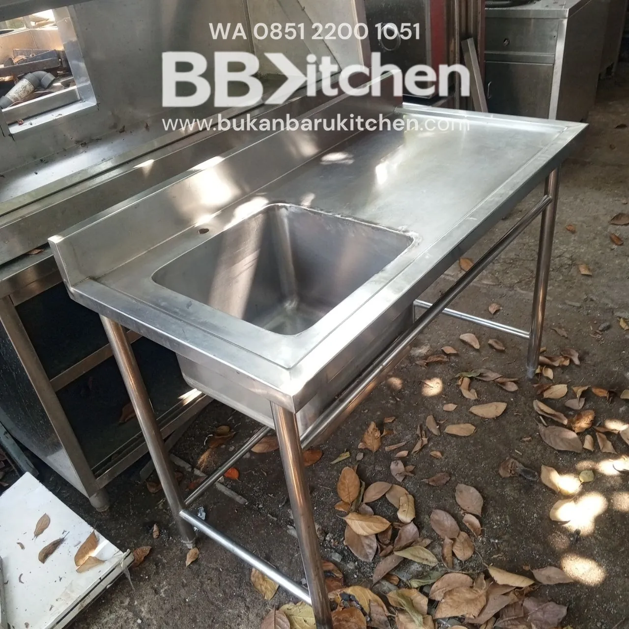 Sink Jumbo Stainless 1 Lobang Sayap Ukuran 120x60x85 - Image 5