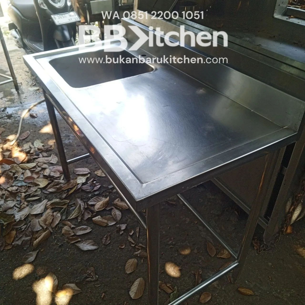 Sink Jumbo Stainless 1 Lobang Sayap Ukuran 120x60x85 - Image 6