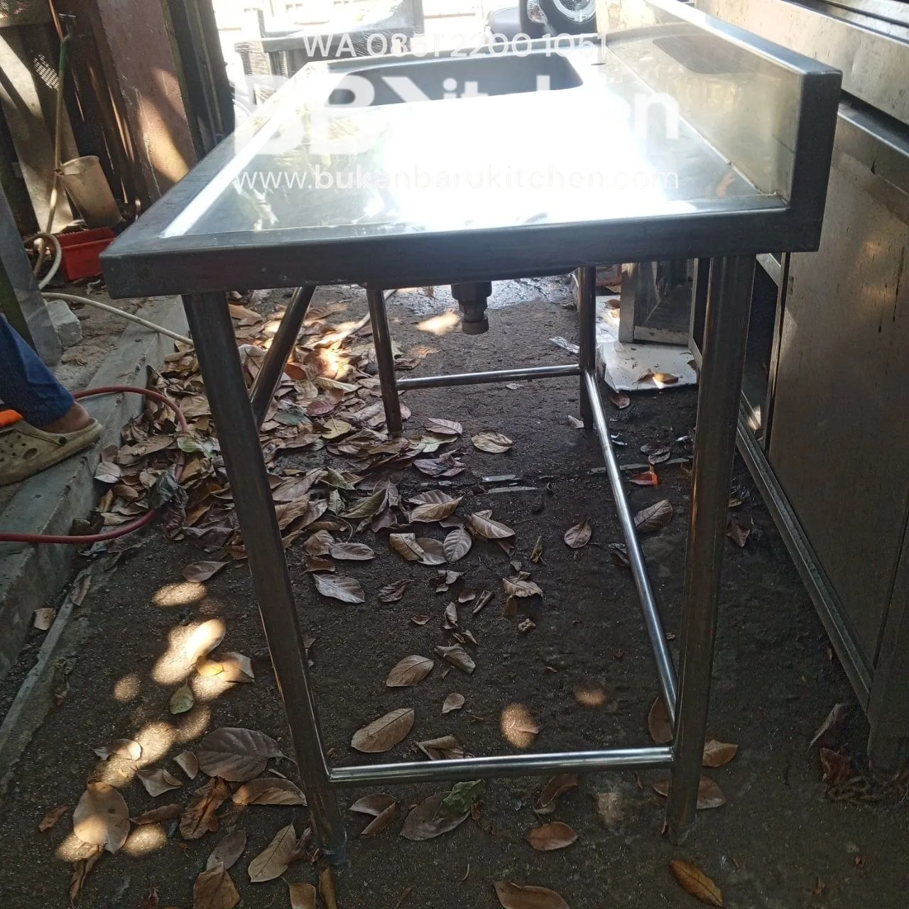 Sink Jumbo Stainless 1 Lobang Sayap Ukuran 120x60x85