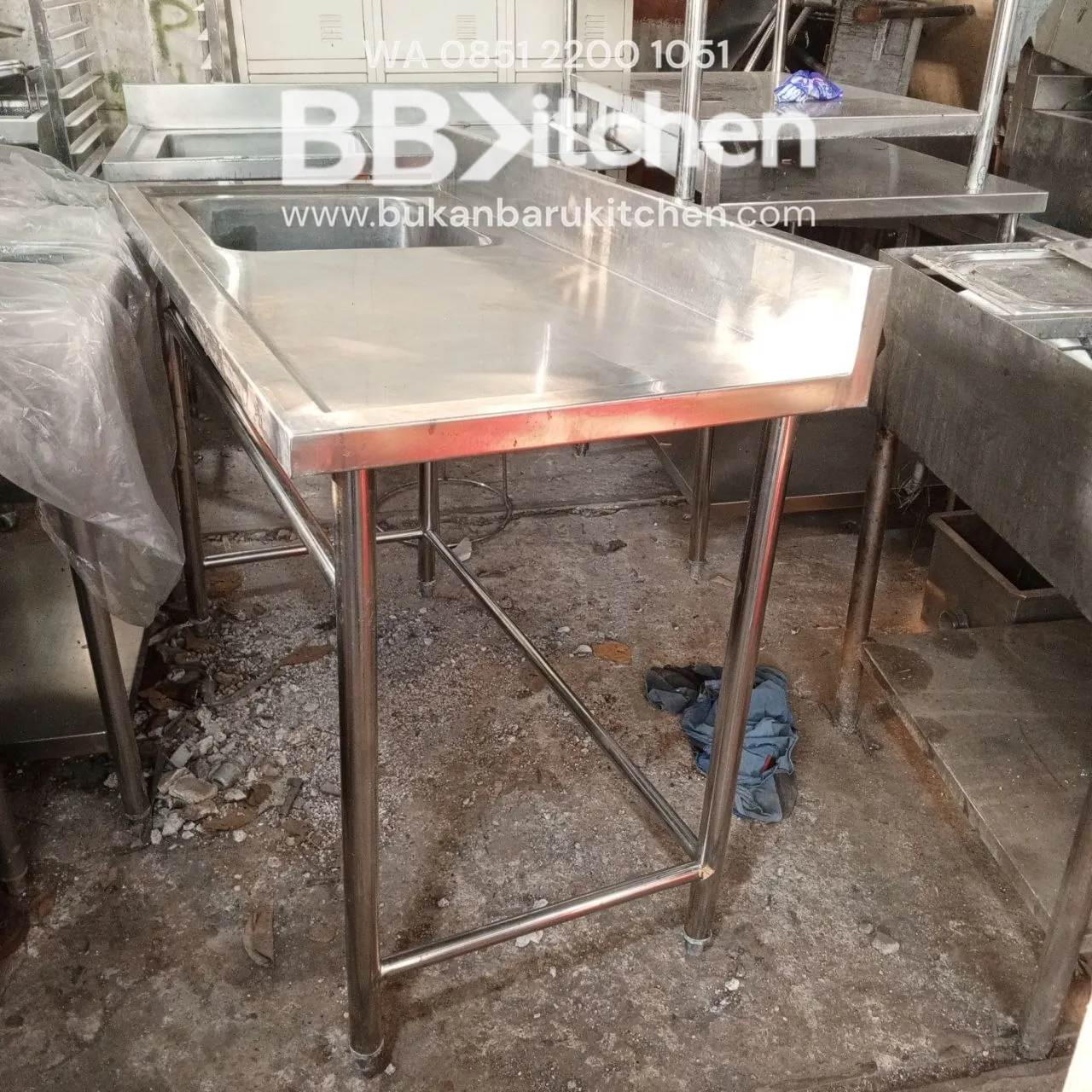 Sink Jumbo Stainless 1 Lobang Ukuran 120x60x85 - Image 3