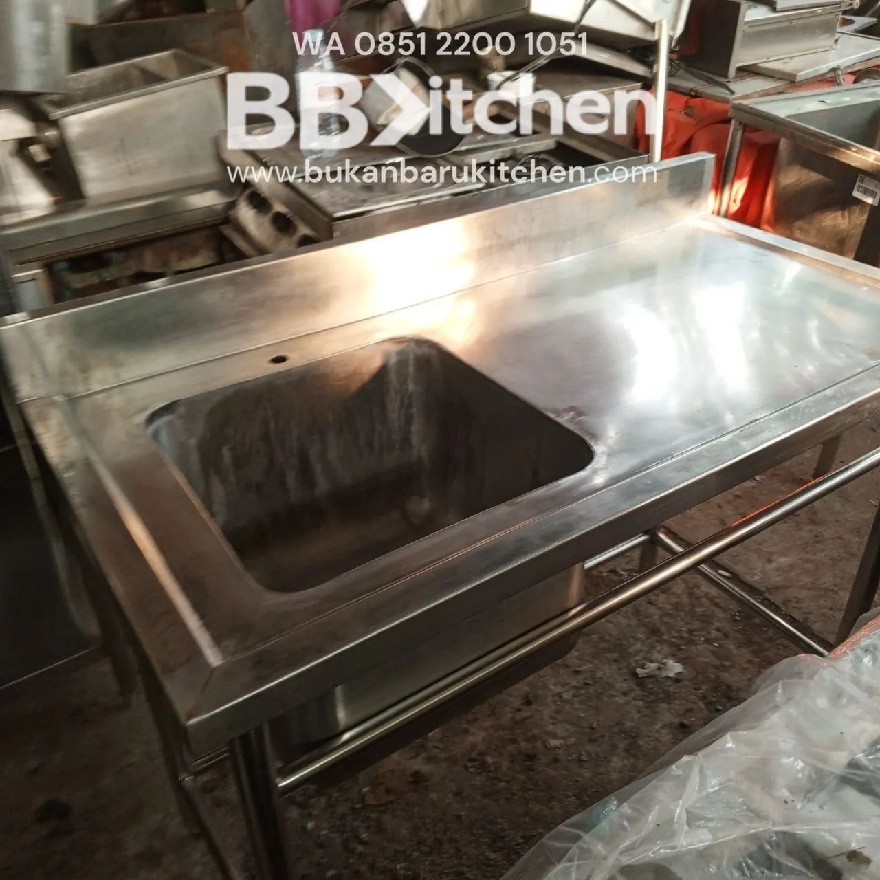 Sink Jumbo Stainless 1 Lobang Ukuran 120x60x85 - Image 5