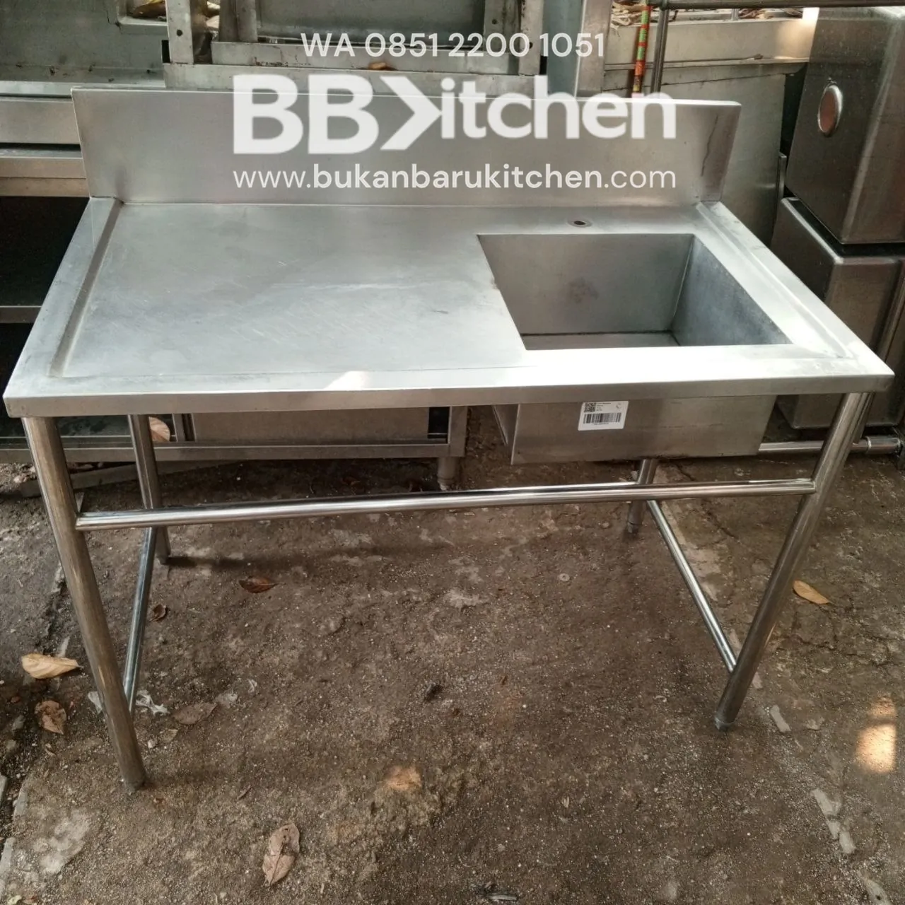 Sink Stainless Steel 1 Lobang Sayap Ukuran 115x65x82